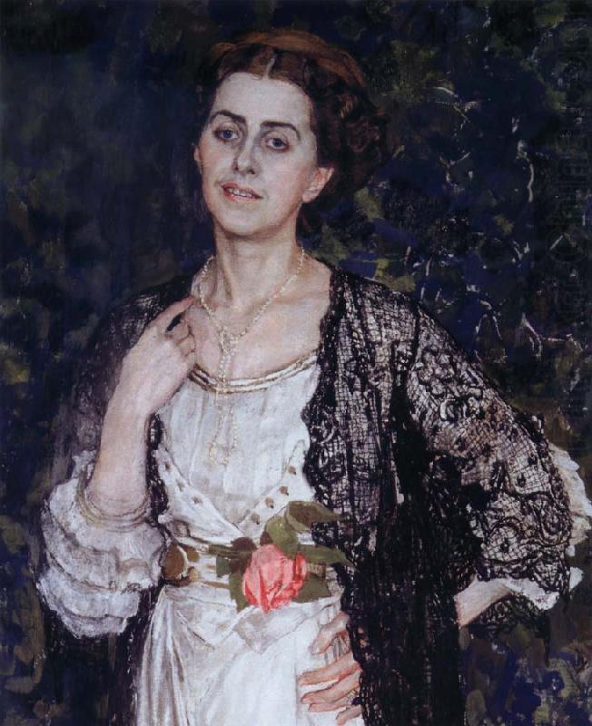 Alexander Yakovlevich GOLOVIN The Portrait of Mrs.Makovska china oil painting image